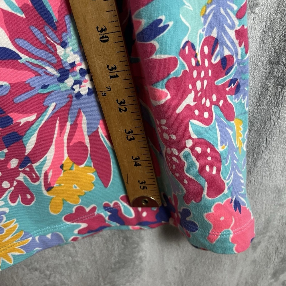 Lilly Pulitzer XL Floral Sea Print Sleeveless Button Front Knit Shift Dress - Picture 6 of 10
